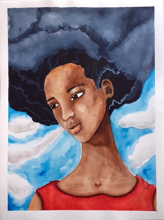 'She Weathered The Storm' Original Watercolour Painting approx. 9" x 12"