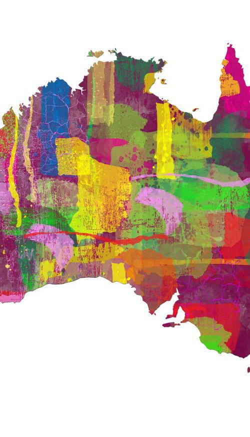 Australian Map 2 by Marlene Watson