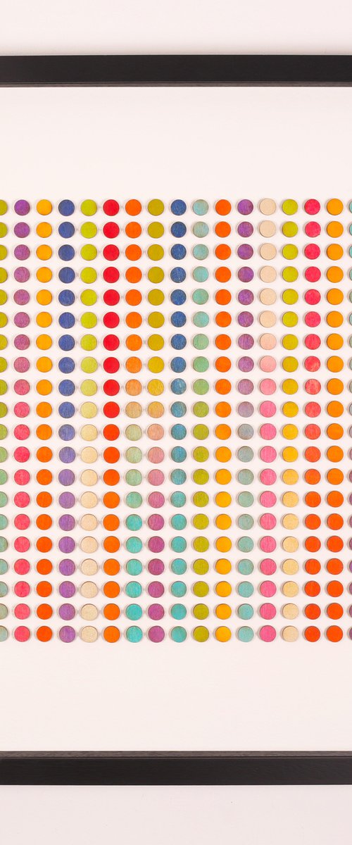 Ombre painted dot stripe painting by Amelia Coward