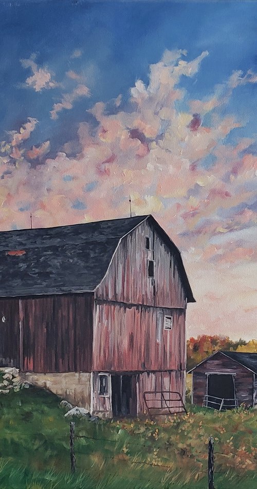 "Sunrise" - Old Barn - Farm - Country by Katrina Case