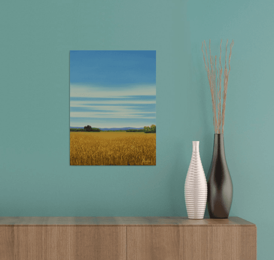 Harvest Wheat - Blue Sky Landscape