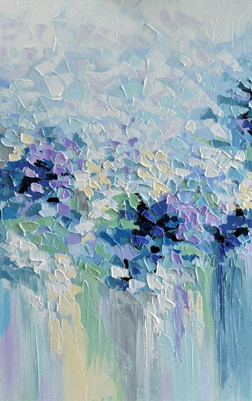 Baby Blue - Abstract Acrylic Painting on Canvas by Olga Tkachyk