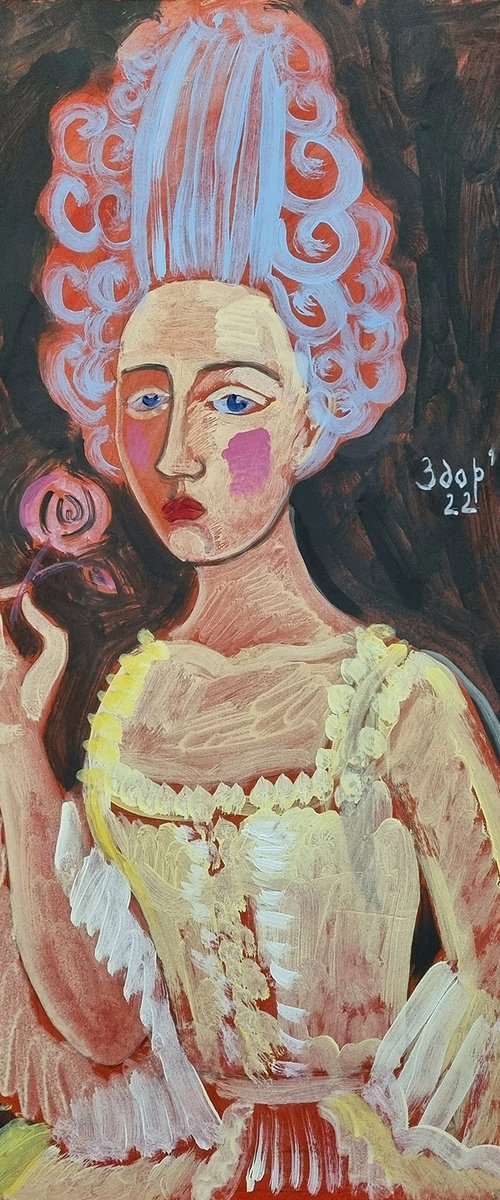 Girl with a rose by Liuba Zdor