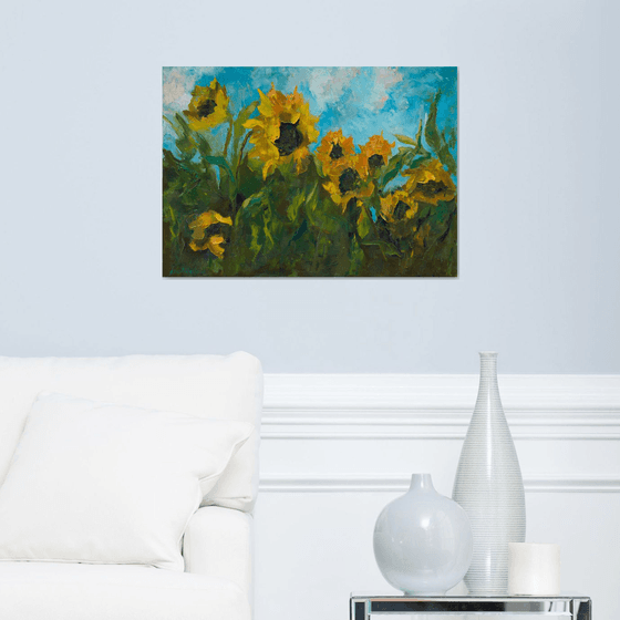 Sunflowers - yellow flowers portrait