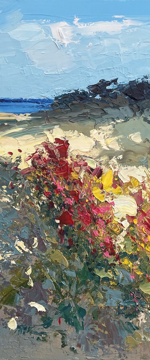 Beach Oil Painting on Canvas by Agostino Veroni