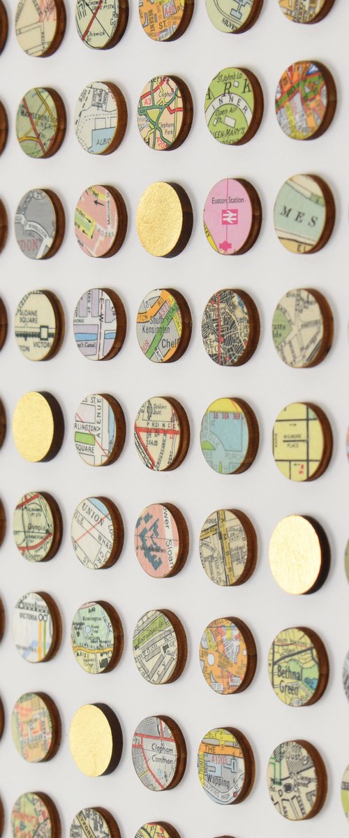 London Map Dots 3D Collage by Amelia Coward