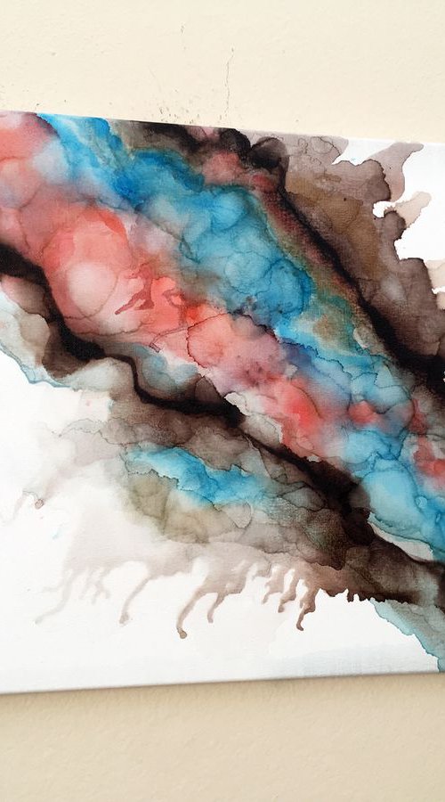 "Up In Smoke - Original Abstract PMS Alcohol Ink Painting - 20 x 16 inches by Preston M. Smith (PMS)