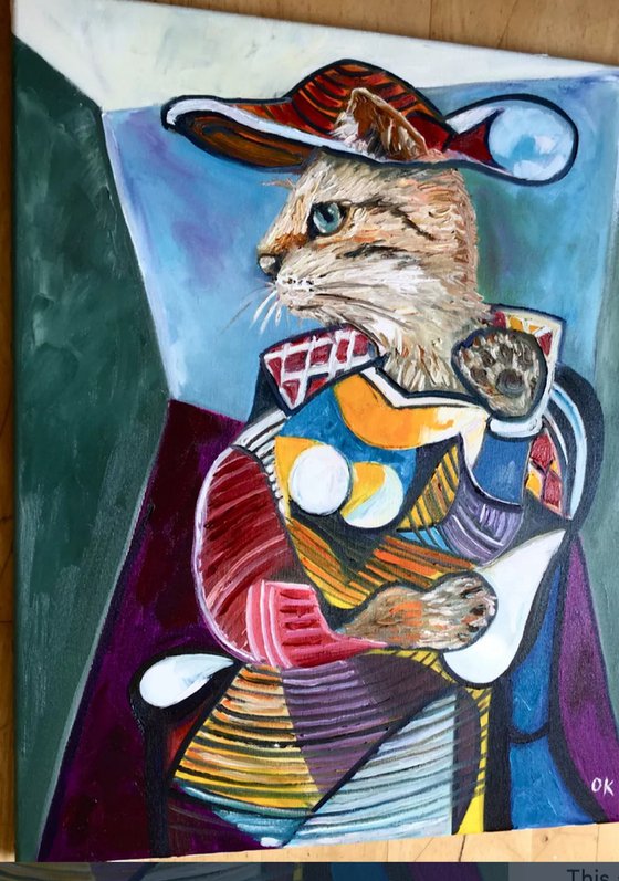 Cat version of Picasso art