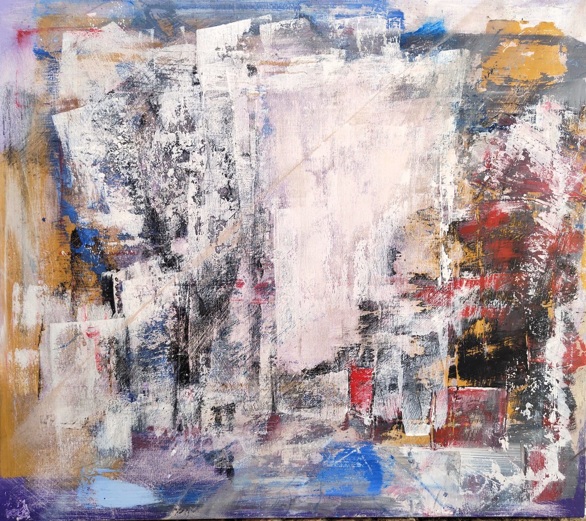 Abstract Acrylic Painting By Carlos Alberto Rizzotti, 31 X 28, Trip, Il Ritorno, Original Artwork