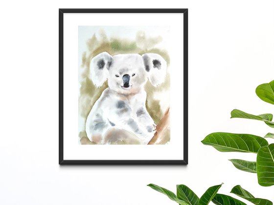 Koala bear watercolor painting
