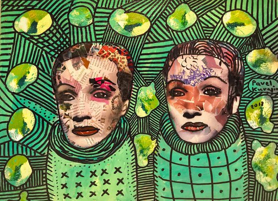 Green Two portraits of Marlene Dietrich