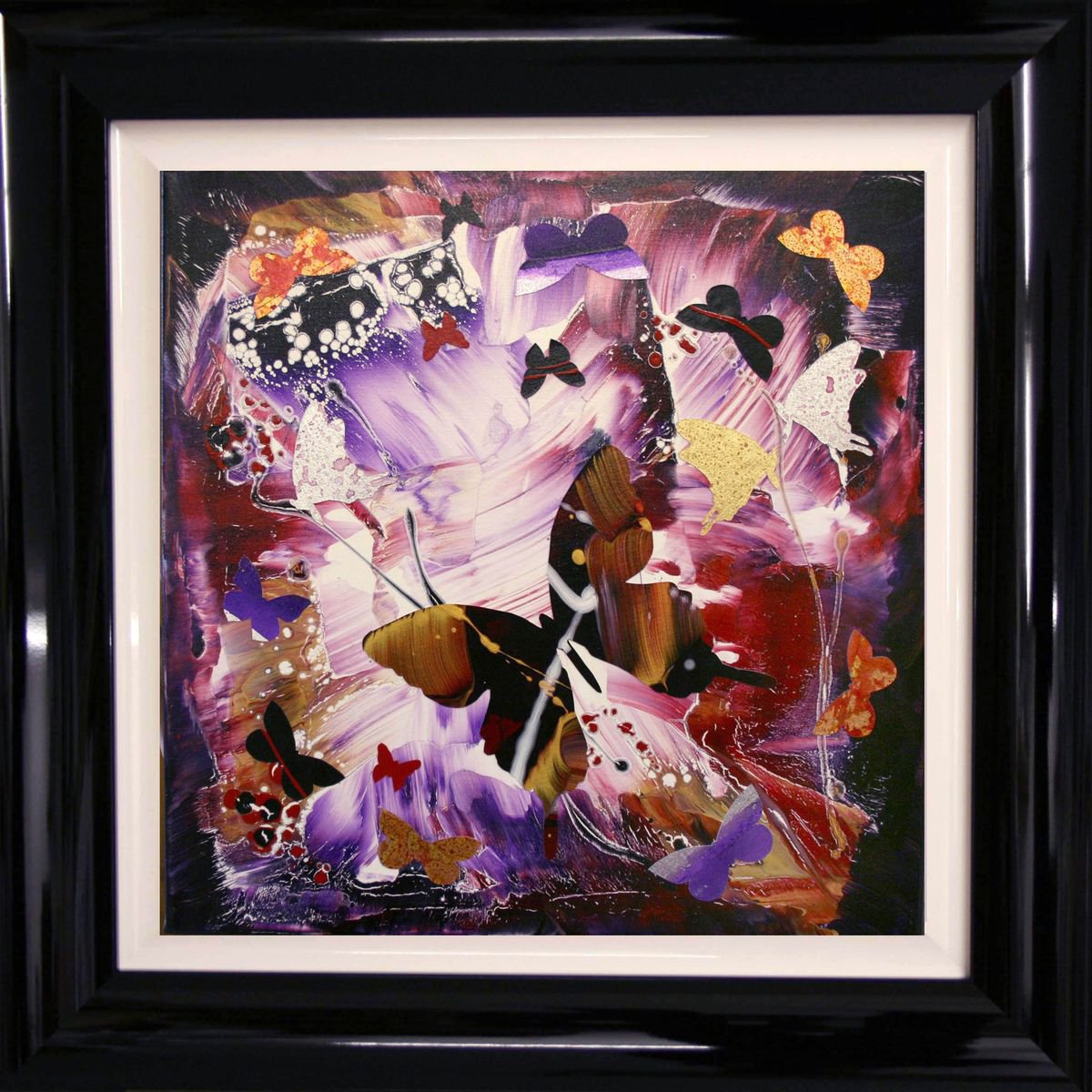 BUTTERFLY COLLAGE/ Another day in paradise II (framed) by Paresh Nrshinga
