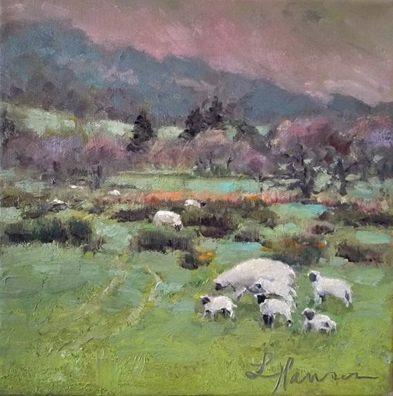 Sheep Grazing at the Foothill