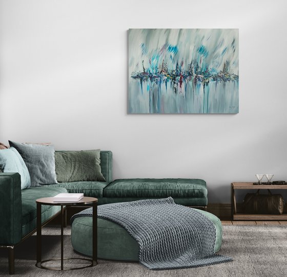 Paysage bleu artificiel