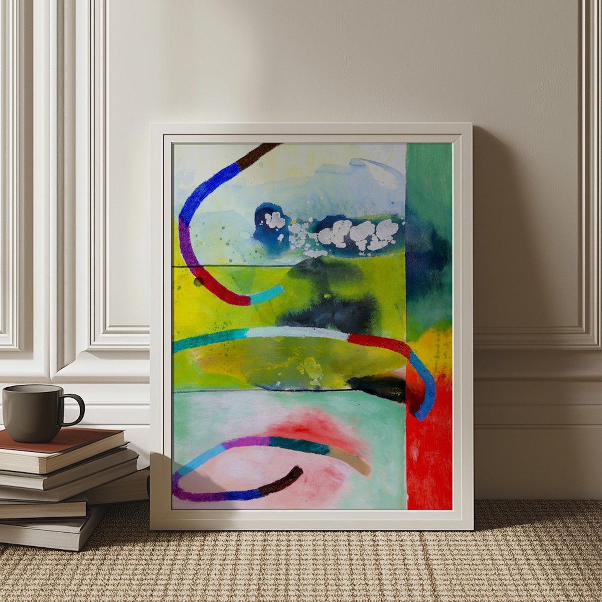 Organic Abstract Painting By Poovi Art, 18 X 24", Trying Not To Disappear, Original Artwork