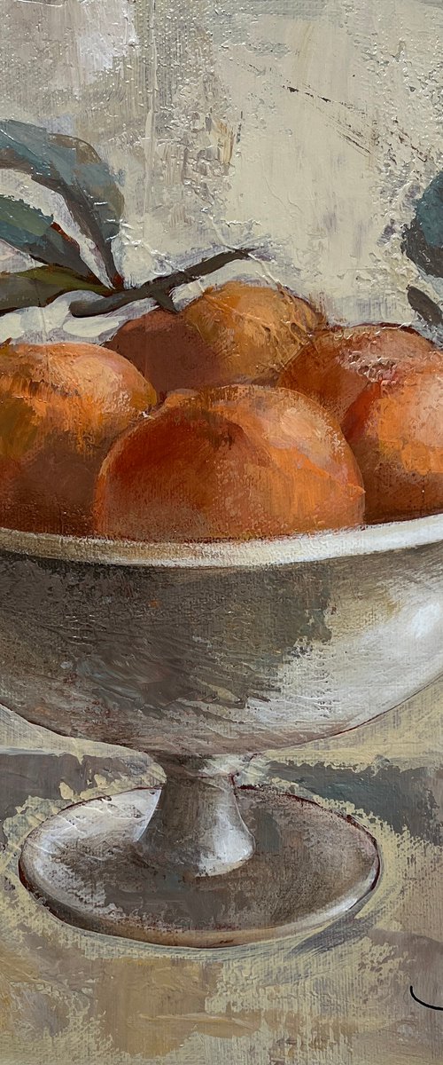Oranges in Old Bowl by Silvia  Vassileva