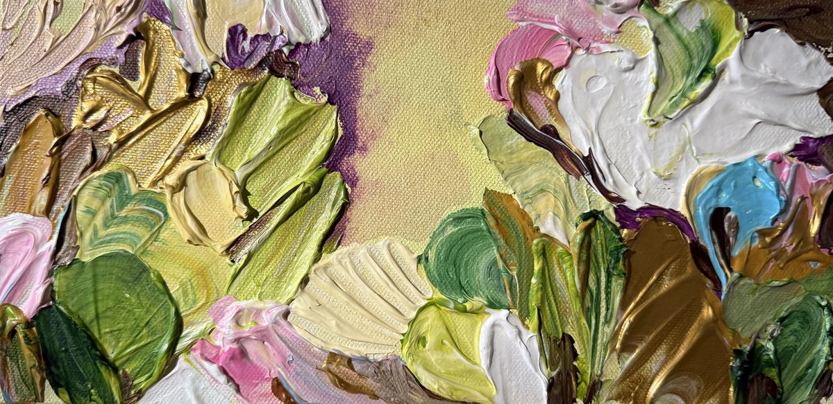 Organic Abstract Acrylic Painting By Daria Borisova, 12 X 6, Early Morning, Original Artwork