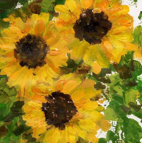 Contemporary Sunflowers 1 by Asha Shenoy