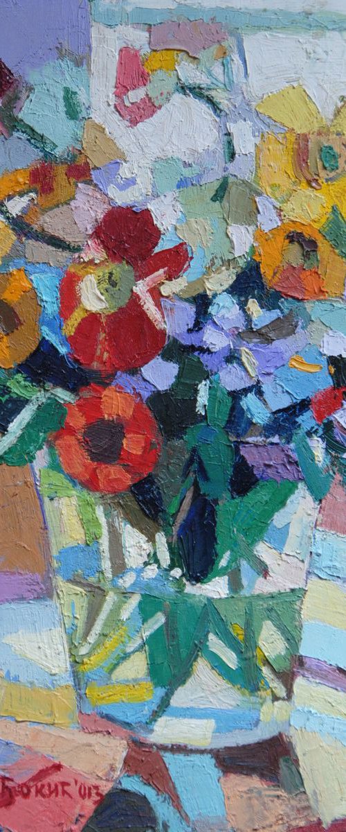 White summer flowers / 26 x 19.8 cm by Maja Đokić Mihajlović