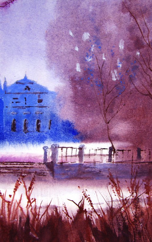 A blue manor by Elena Gaivoronskaia