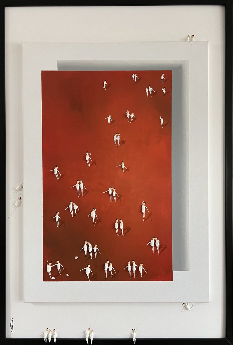 Abstract Portrait Acrylic Painting By Eka Peradze, 21 X 29, Freedom People Eka Peradze, Original Artwork