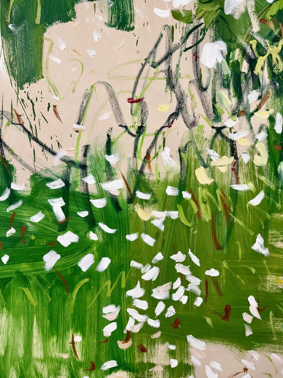 The white rose bush.