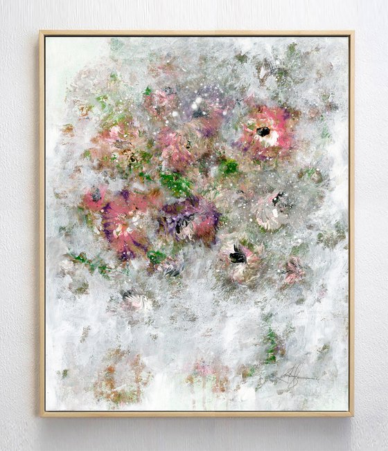 Cottage Chic Blooms 2 - Floral Painting by Kathy Morton Stanion