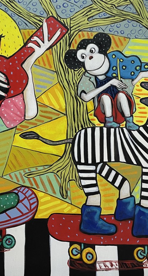 Princess the monkey and a horse with no name by Ta Byrne