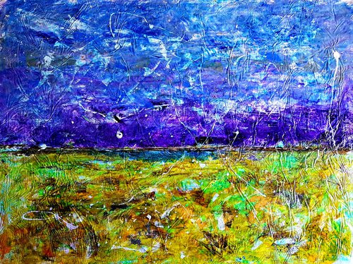 Senza Titolo 197 - abstract landscape - 112 x 85 x 2,50 cm - ready to hang - acrylic painting on stretched canvas by Alessio Mazzarulli