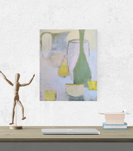 Still Life With A Pear: 40x50 cm acrylic on gallery wrapped canvas