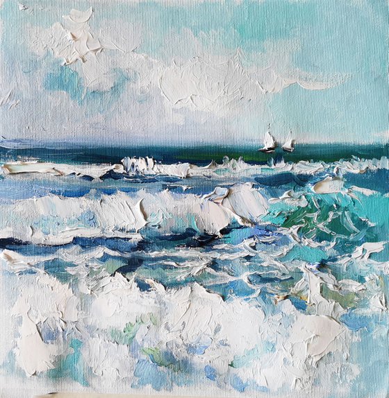 Miniature, Seascape oil painting