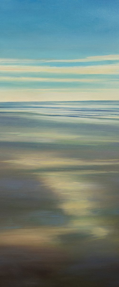Wet Sand - Blue Sky Seascape by Suzanne Vaughan