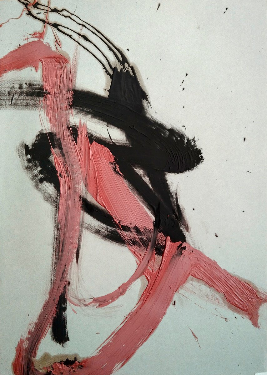 Abstract Oil Painting By Toni Riera, 26 X 37", Pintura 1031, Original Artwork