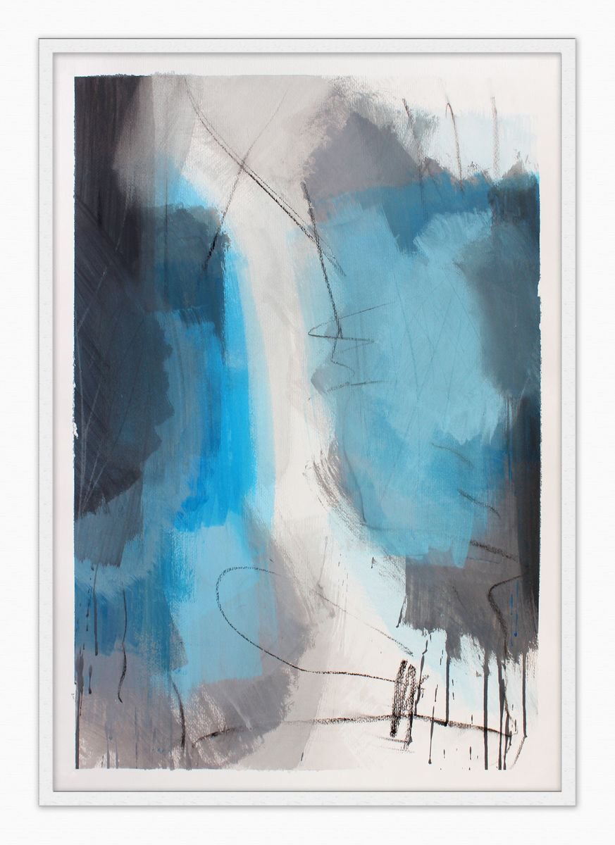 Abstract Painting By T Kyomu, 28 X 39", Storm, Original Artwork