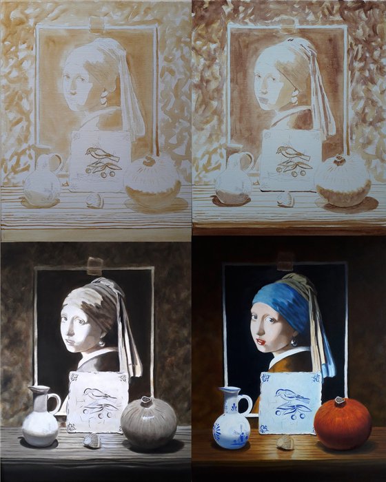 Delft's girl with pomegranate