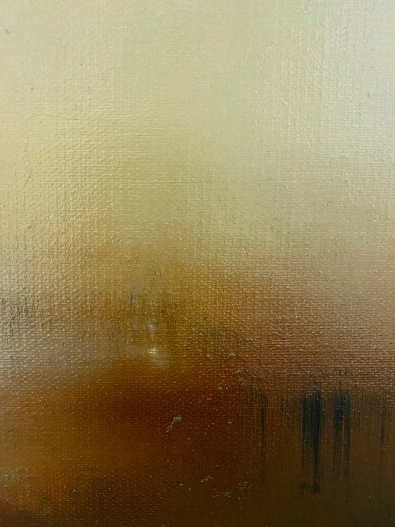 Give me a sunset 30x30 cm  - gold particles original oil painting landscape gift modern urban art office art decor home decor gift idea