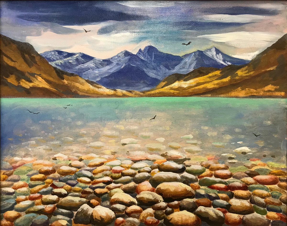 Original oil painting Rocks under water - 40x50 cm (2019) by Evgeniya Roslik