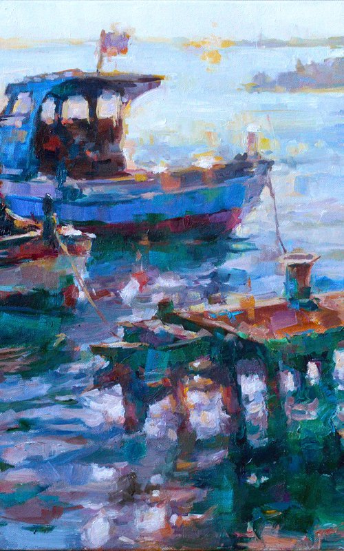 Sunlight and Boats by Vachagan Manukyan