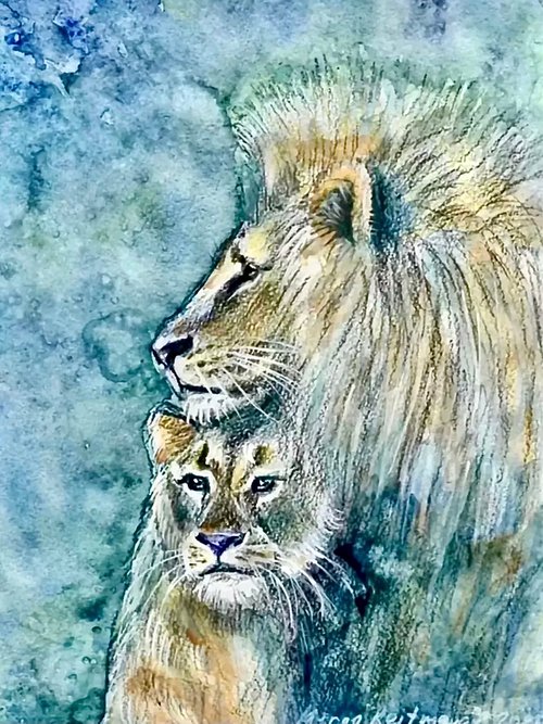 Lion Family by Morgana Rey