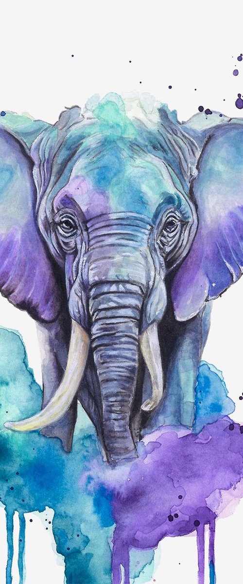 Colourful Elephant Painting by Sandy Broenimann