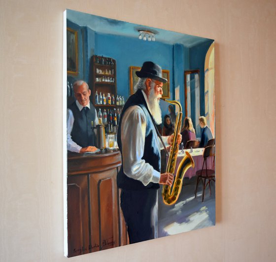 The elderly Saxophonist