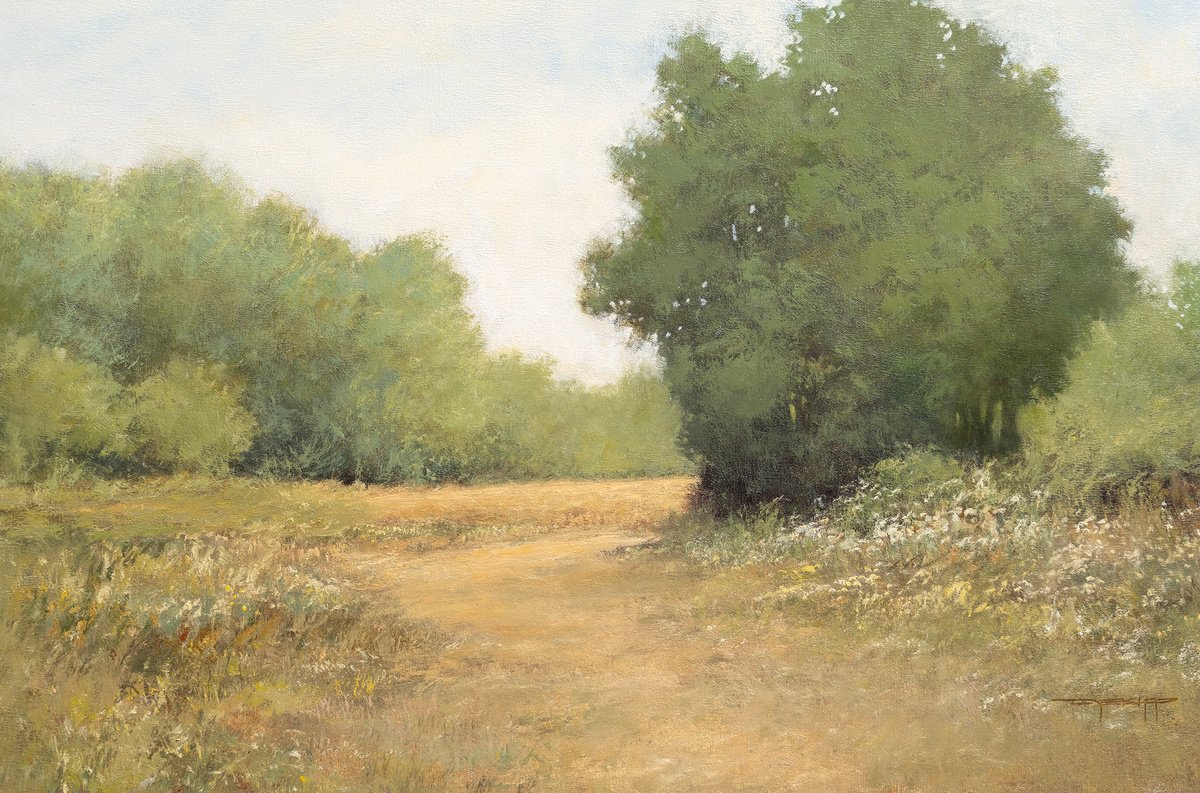 Impressionistic Landscape Oil Painting By Don Bishop, 30 X 20, Summer Road 250820, Original Artwork