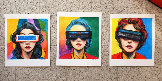 Virtual Reality 3. Portrait  in Pop Art style