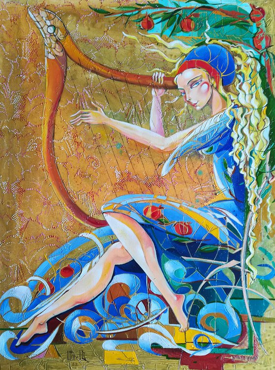 Soul Melody 60x80cm, oil painting, modern art, ready to hang, music painting