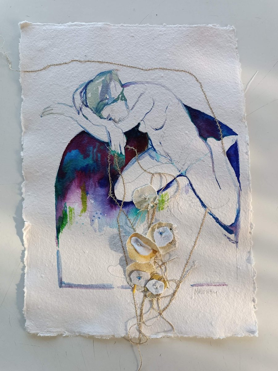 Portrait Collage By Magdalena Morey, 12 X 17", Where The Light Meets 2, Original Artwork