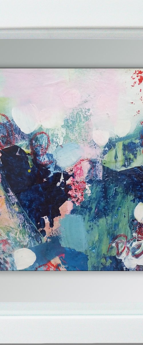 Framed ready to hang original abstract  - poetry #2 by Carolynne Coulson