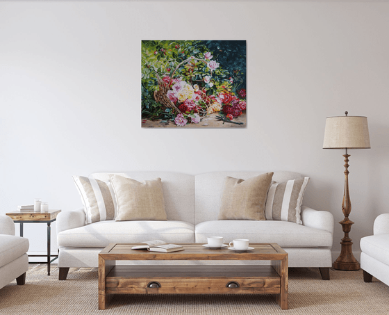 Roses in a Fallen Basket