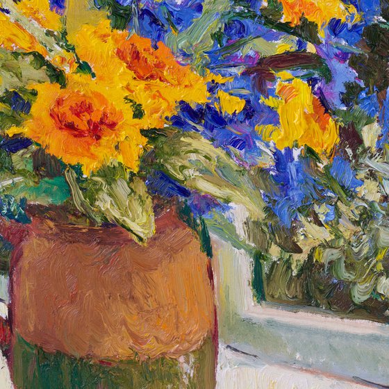 Summer Flowers by the Window
