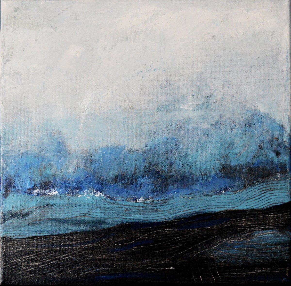 Organic Landscape Oil Painting By Cristian Valentich, 12 X 12, Ephemeral, Original Artwork