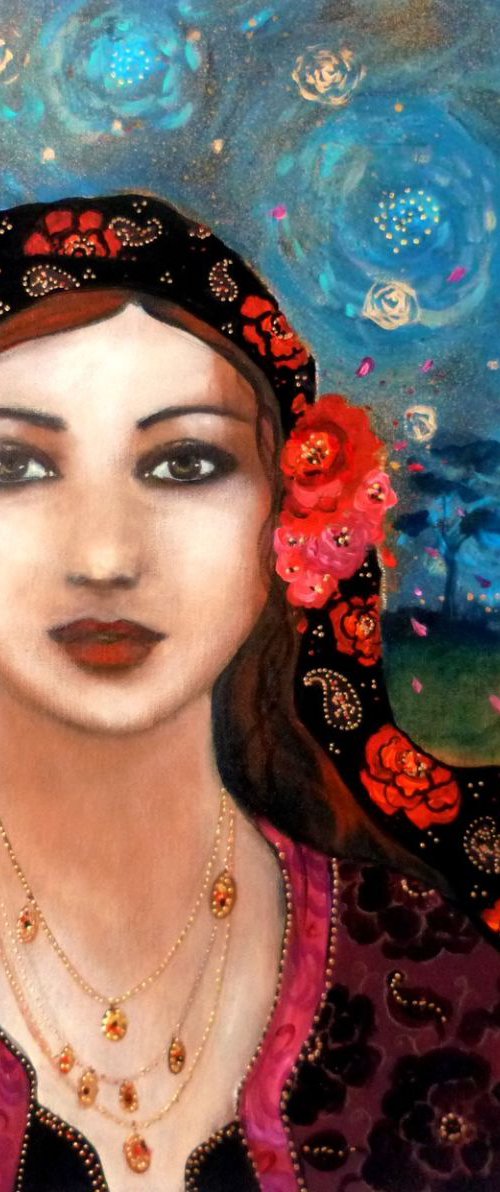 At the twilight acrylic on canvas 19.68x19.68 inches by Loetitia Pillault